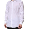 Dolce & Gabbana White GOLD Cotton Long Sleeves Formal Shirt