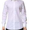Dolce & Gabbana White GOLD Cotton Long Sleeves Men Formal Shirt