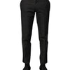 Dolce & Gabbana Gray Cotton Patterned Formal Pants
