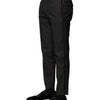 Dolce & Gabbana Gray Cotton Patterned Formal Pants