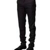 Dolce & Gabbana Black Wool Patterned Formal Pants