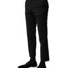 Dolce & Gabbana Black Wool Formal Men Cropped Pants