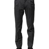 Dolce & Gabbana Gray Striped Cotton Formal Pants