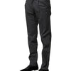 Dolce & Gabbana Gray Striped Cotton Formal Pants