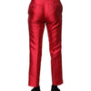 Dolce & Gabbana Red Polyester Cropped Dress Pants
