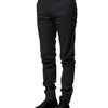 Dolce & Gabbana Gray Striped Cotton Formal Pants