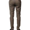 BENCIVENGA Brown Cotton Tapered Formal Dress Pants