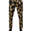 Dolce & Gabbana Black Gold Sacred Heart Print Pants