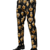 Dolce & Gabbana Black Gold Sacred Heart Print Pants