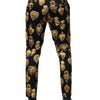 Dolce & Gabbana Black Gold Sacred Heart Print Pants
