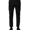 Dolce & Gabbana Black Gray Fantasy Cotton Formal Slim Pants