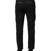 Dolce & Gabbana Black Gray Fantasy Cotton Formal Slim Pants