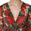 Dolce & Gabbana Multicolor Floral Long Sleeves V-neck Dress