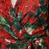 Dolce & Gabbana Multicolor Floral Long Sleeves V-neck Dress
