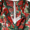 Dolce & Gabbana Multicolor Floral Long Sleeves V-neck Dress