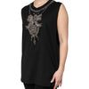 Dolce & Gabbana Black Cotton Rhinestone Embellished Tank Top