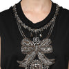 Dolce & Gabbana Black Cotton Rhinestone Embellished Tank Top
