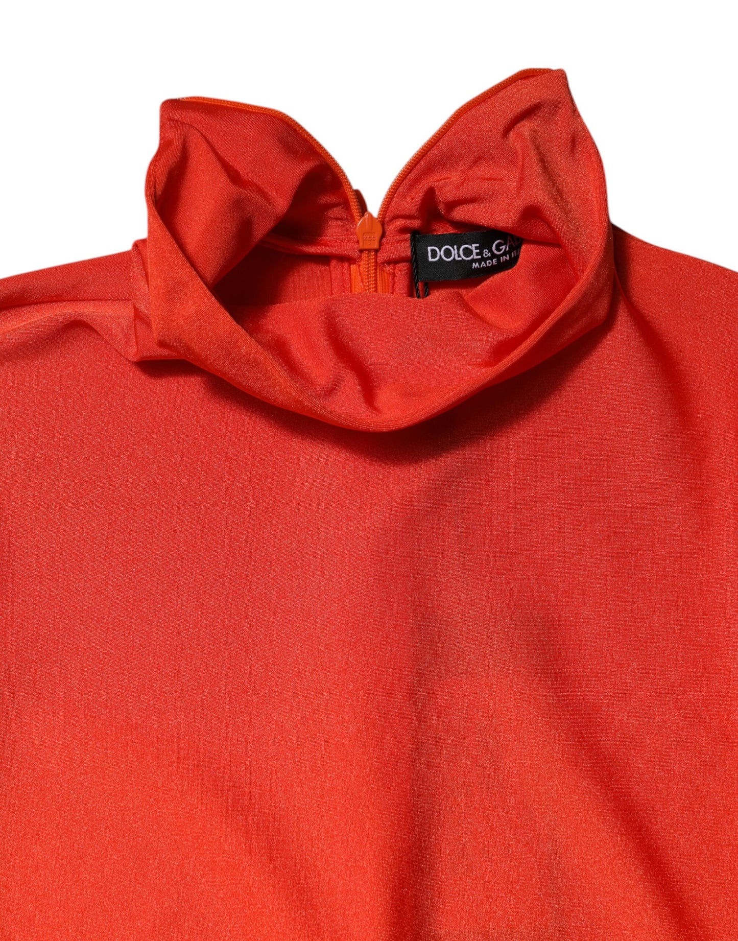 Dolce & Gabbana Red Nylon Turtleneck Bodycon Jumpsuit Dress