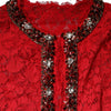 Dolce &amp; Gabbana – Rotes Kleid mit Blumenspitze und Strassverzierung