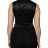 Dolce & Gabbana Red Black Button Down Sleeveless Vest Top
