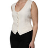 Dolce & Gabbana Ivory Cotton Button Down Sleeveless Vest Top