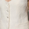 Dolce & Gabbana Ivory Cotton Button Down Sleeveless Vest Top