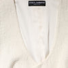 Dolce & Gabbana Ivory Cotton Button Down Sleeveless Vest Top