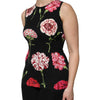 Dolce & Gabbana Black Floral Print Sleeveless Tank Blouse Top