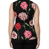 Dolce & Gabbana Black Floral Print Sleeveless Tank Blouse Top