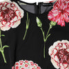 Dolce & Gabbana Black Floral Print Sleeveless Tank Blouse Top