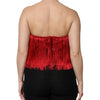 Dolce & Gabbana Red Silk Strapless Fringe Crop Tube Top