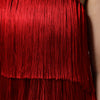 Dolce & Gabbana Red Silk Strapless Fringe Crop Tube Top