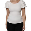 Dolce & Gabbana White Viscose Round Neck Short Sleeves Top