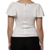 Dolce & Gabbana White Viscose Round Neck Short Sleeves Top