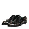 Dolce & Gabbana Black Leather Derby Dress Studded Shoes
