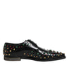 Dolce & Gabbana Black Leather Derby Dress Studded Shoes