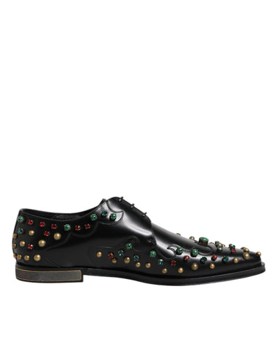 Dolce &amp; Gabbana – Derby-Schuhe aus schwarzem Leder mit Nieten
