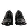 Dolce & Gabbana Black Leather Derby Wingtip Formal Shoes