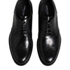 Dolce & Gabbana Black Leather Derby Wingtip Formal Shoes