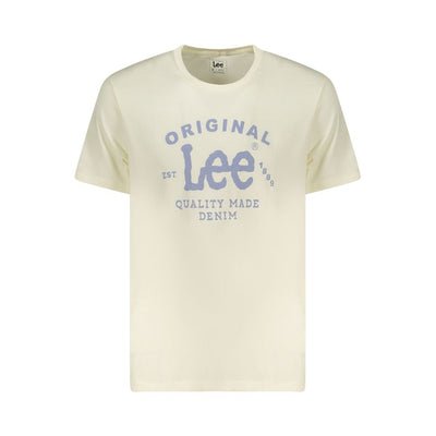 Lee Beige Cotton Men T-Shirt