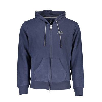 La Martina Blue Cotton Men's Hooded Sweater