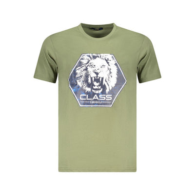 Cavalli Class Green Cotton Men T-Shirt