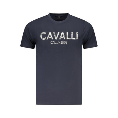 Cavalli Class Blue Cotton Men T-Shirt