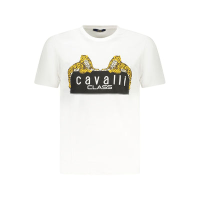 Cavalli Class Bianco Cotton Men T-Shirt