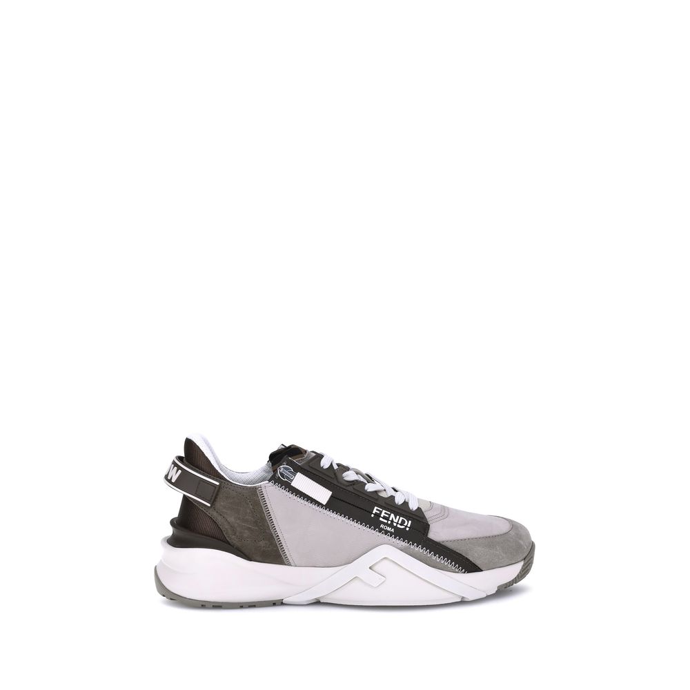 Fendi Bos Taurus Low Top Sneakers aus beigefarbenem Kalbsleder