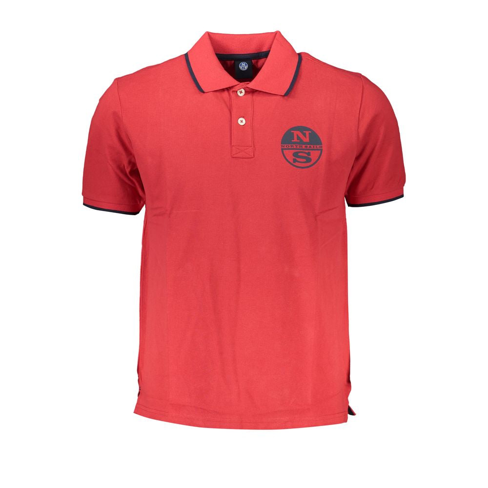 North Sails Red Cotton Men Polo Shirt