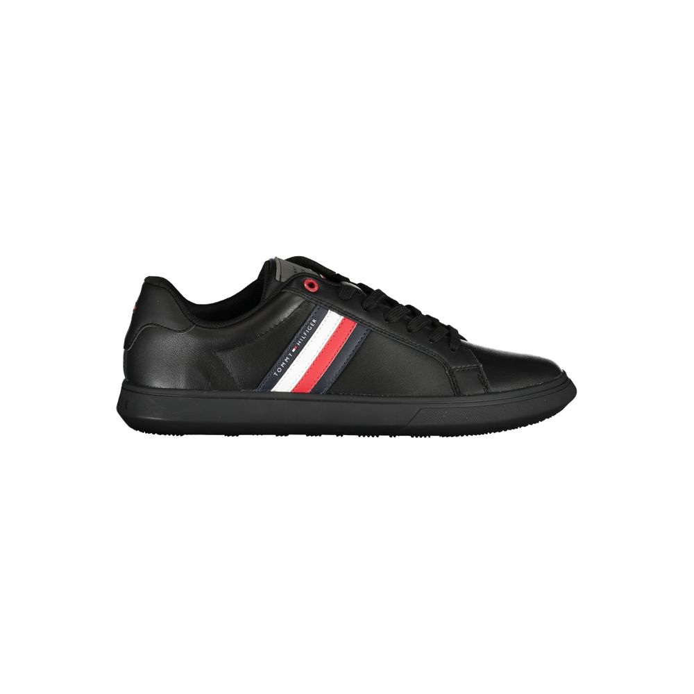 Tommy Hilfiger Black Leather Men Sneaker