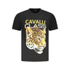 Cavalli Class Black Cotton Men T-Shirt