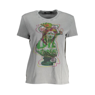 Desigual Gray Cotton Women T-Shirt
