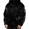 Dolce & Gabbana Black Logo Full Zip Hooded Quilted Jacket